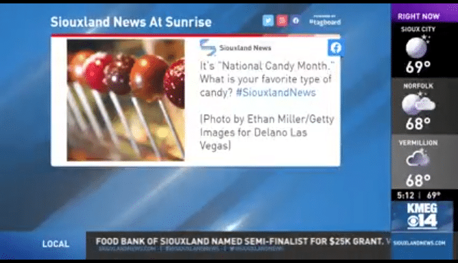 South Dakota’s Siouxland News got in on the National Candy Month fun.